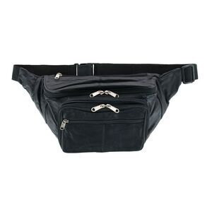 CTM Leather Large Organizer Fanny Waist Pack